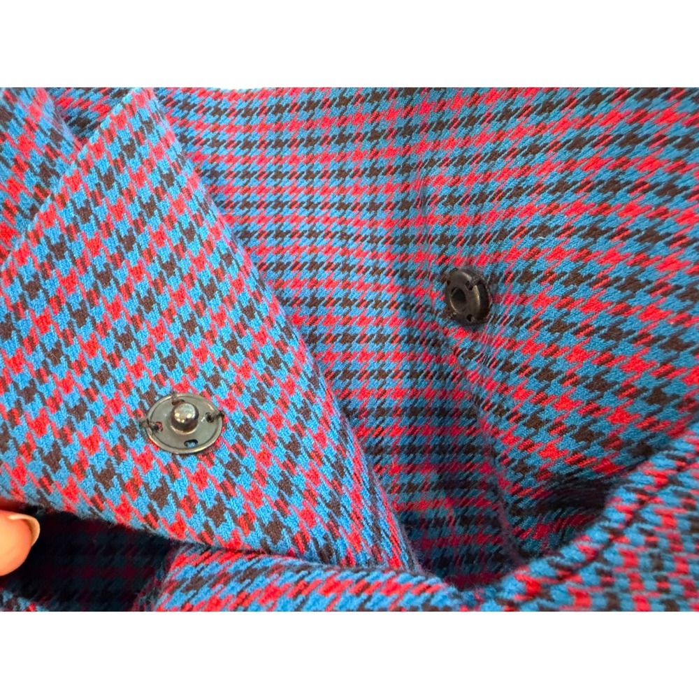 Zara Woman Red Blue Houndstooth High Waist Belted Midi Skirt 2067/612 Size M - Picture 6 of 9
